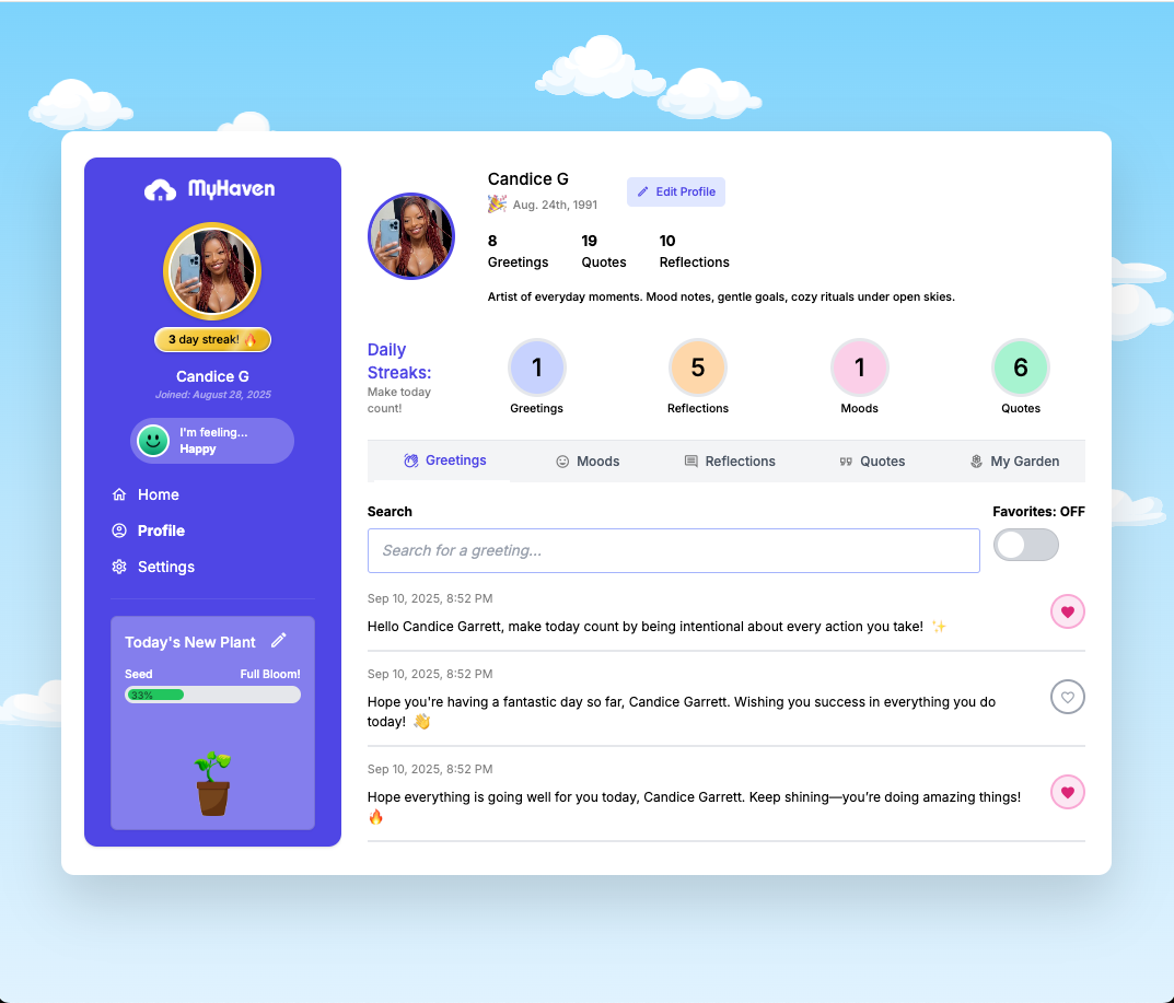 MyHaven: Profile